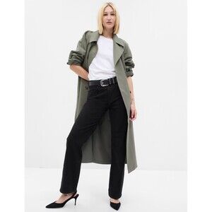 New Gap 90s Loose High Rise Stretch Black Denim Straight Jeans Size 12 NWT 34x30